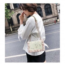 Lace Flowers Women Pearl Chain Shoulder Bag
